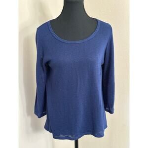 Laila Jayde L thin blue sweater 3/4 sleeve
